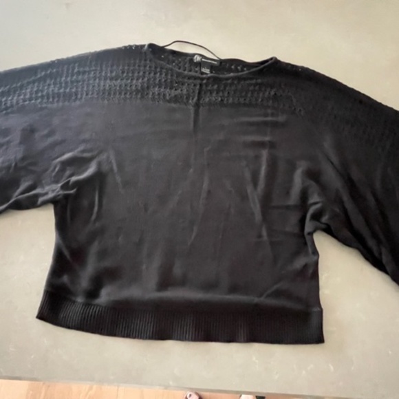 COPY - INC Wide Arm Short Sleeve Black Sz L Sweater - Picture 4 of 6